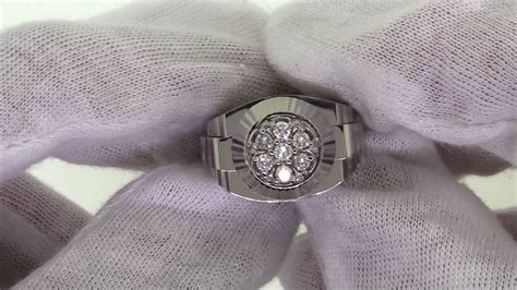 rolex ring diamonds 5 carrat surrounded by white gold|Rolex Ring With Diamonds .